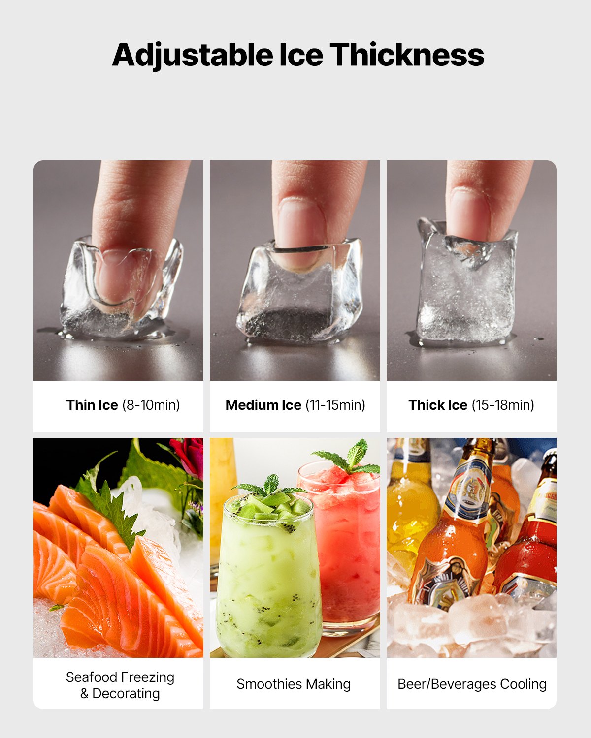 Commercial Ice Maker Machine - Head, 249.5 kg/Day Stainless Steel Ice Machine with Self-Cleaning, Scheduled Ice-Making, Adjustable Thickness, Ideal for Restaurant Bar Cafe Hotel - Head Only