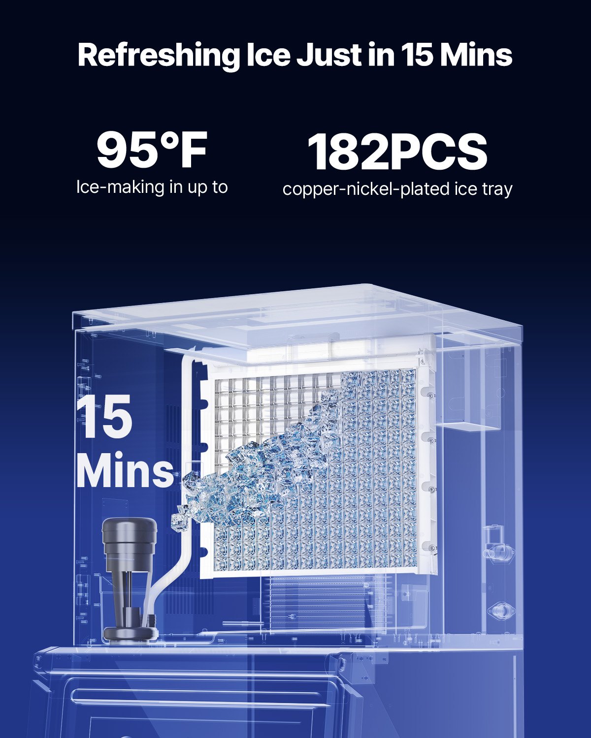 Commercial Ice Maker Machine - Head, 204 kg/Day Stainless Steel Ice Machine with Scheduled Ice-Making, Self-Cleaning, Adjustable Thickness, Ideal for Restaurant Bar Cafe Hotel - Head Only