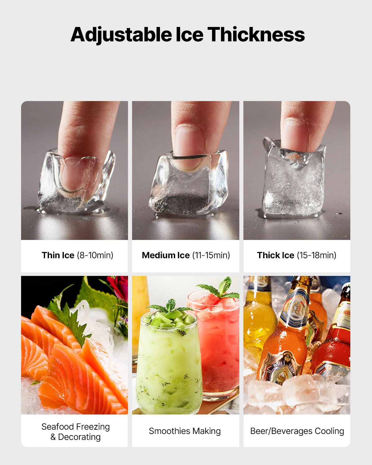 Commercial Ice Maker Machine - Head, 204 kg/Day Stainless Steel Ice Machine with Scheduled Ice-Making, Self-Cleaning, Adjustable Thickness, Ideal for Restaurant Bar Cafe Hotel - Head Only