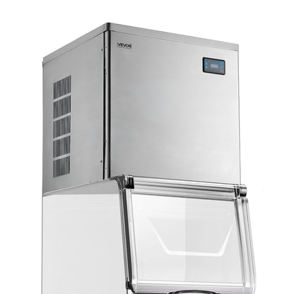 Commercial Ice Maker Machine - Head, 204 kg/Day Stainless Steel Ice Machine with Scheduled Ice-Making, Self-Cleaning, Adjustable Thickness, Ideal for Restaurant Bar Cafe Hotel - Head Only