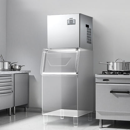 Commercial Ice Maker Machine - Head, 250 kg/Day Stainless Steel Ice Machine with Scheduled Ice-Making, Self-Cleaning, Adjustable Thickness, Ideal for Restaurant Bar Cafe Hotel - Head Only