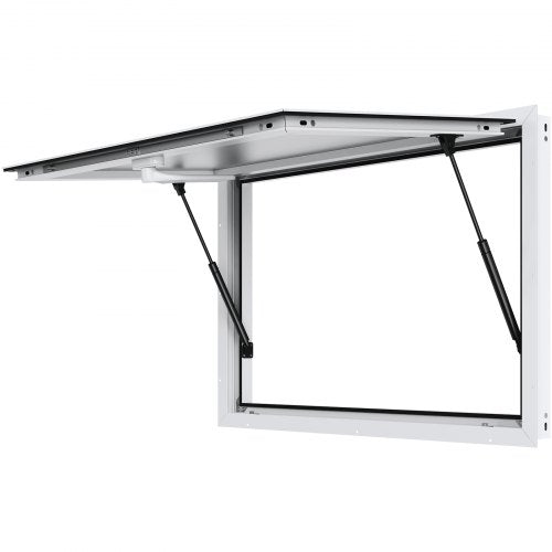 Concession Window 48"x36", Aluminum Alloy Food Truck Service Window with Awning Door & Drag Hook, Up to 85 Degrees Stand Serving Window for Food Trucks Concession Trailers, Glass Not Included
