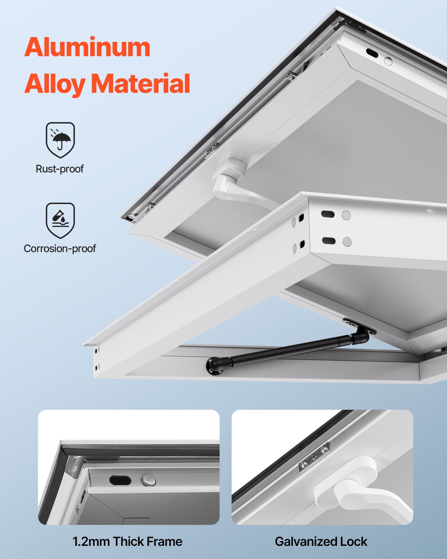 Koncessionsfönster 135x84 cm, servicefönster med aluminiumram för food truck, upp till 85 graders ställfönster med markisdörr och dragkrok, regnvattentåligt för koncessionsvagn