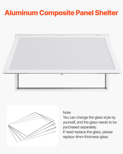 Koncessionsfönster 152x92 cm, servicefönster med aluminiumram för food truck, upp till 85 graders ställfönster med markisdörr och dragkrok, regnvattentåligt för koncessionsvagn