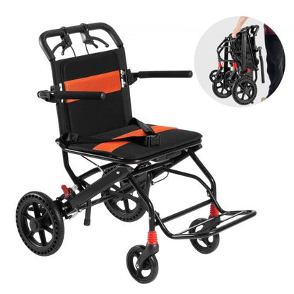 Wheelchair Aluminum Alloy Transport Chair Foldable 45.7 cm W Seat 99.8 kg