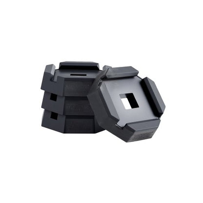 Nivelleringsplattor för husbilar, 4-pack gummikuddar för domkrafter, vardera med en kapacitet på 5000 lbs, stabiliseringsplatta för domkrafter med stor yta, lämplig för 5,5" fyrkantiga domkrafter, 5:e hjulen för husbilar med klass A/C