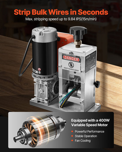 Electric Automatic Wire Stripper Stripping Machine 1,5-40 mm (0.06-1.57 in) 400W Motor