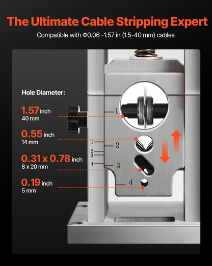 Electric Automatic Wire Stripper Stripping Machine 1,5-40 mm (0.06-1.57 in) 400W Motor