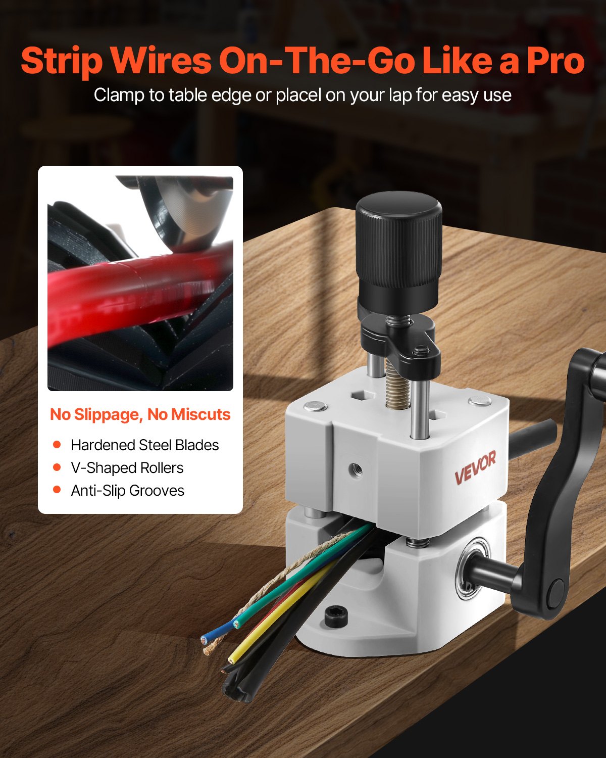 Manual Wire Stripper Stripping Machine 1,5-25 mm (0.06-1 in) Hand or Drill Powered