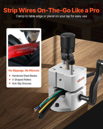 Manual Wire Stripper Stripping Machine 1,5-25 mm (0.06-1 in) Hand or Drill Powered