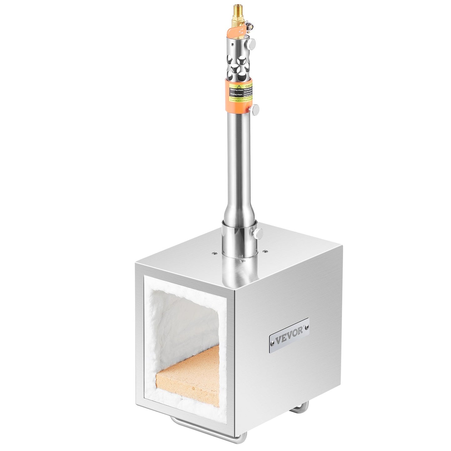 Portable Propane Forge, 1 Burner Farrier Forge, 2600℉ Tool and Knife Making Blacksmithing Gas Forge, Large Capacity Square Stainless Steel Gas Forging Tools and Equipment for Metal Forging