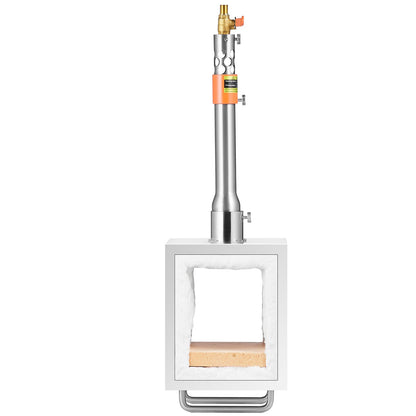 Portable Propane Forge, 1 Burner Farrier Forge, 2600℉ Tool and Knife Making Blacksmithing Gas Forge, Large Capacity Square Stainless Steel Gas Forging Tools and Equipment for Metal Forging