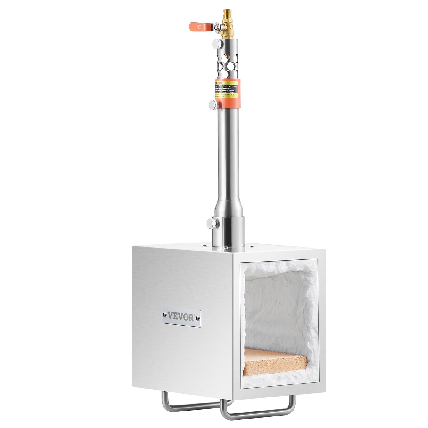 Portable Propane Forge, 1 Burner Farrier Forge, 2600℉ Tool and Knife Making Blacksmithing Gas Forge, Large Capacity Square Stainless Steel Gas Forging Tools and Equipment for Metal Forging