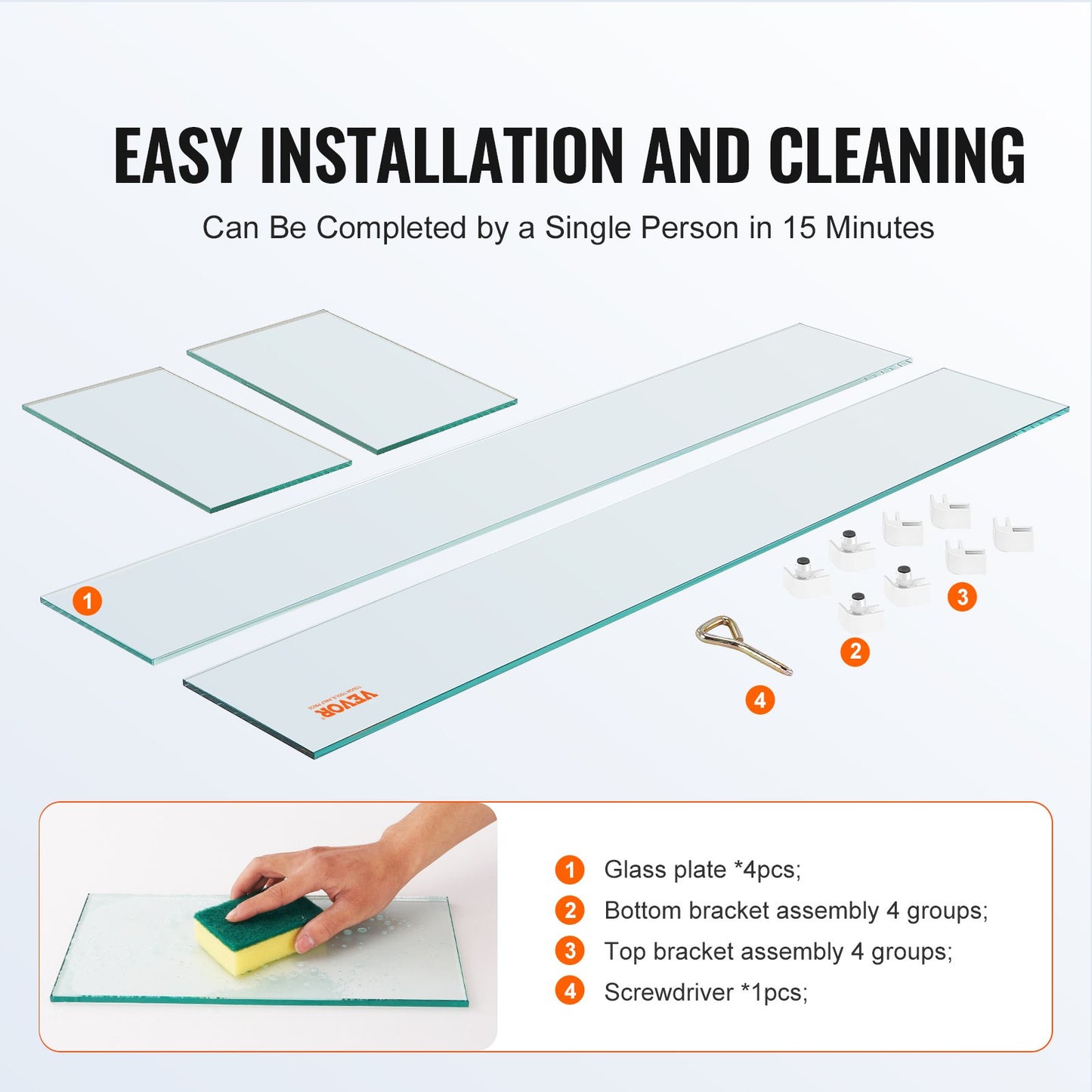 Fire Pit Wind Guard, 38 x 10.5 x 6 Inch Glass Wind Guard, Rectangular Glass Shield, 0.3\" Thick Fire Table, Clear Tempered Glass Flame Guard, Steady Feet Tree Pit Guard for Propane, Gas, Outdoor