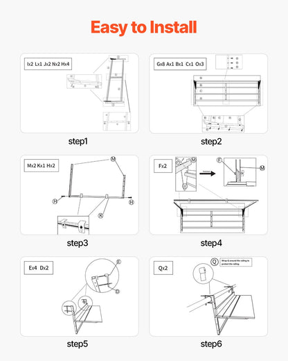 Balcony Hanging Table, 15 x 39 in Folding Balcony Railing Table, Outdoor Balcony Bar Table for Railings, 5-Level Adjustable, Fit Railing from 1" to 5.3", Serving Table for Patio & Deck