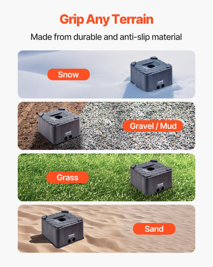 Domkraftsblock, 15 cm högt och kraftigt nivåblock för husbilar med 2700 kg kapacitet, domkraftsstöd för husbilar, motorcykelstöd, pall, husbilstillbehör för husvagnar, 5-hjuls husbilar med klass A/C