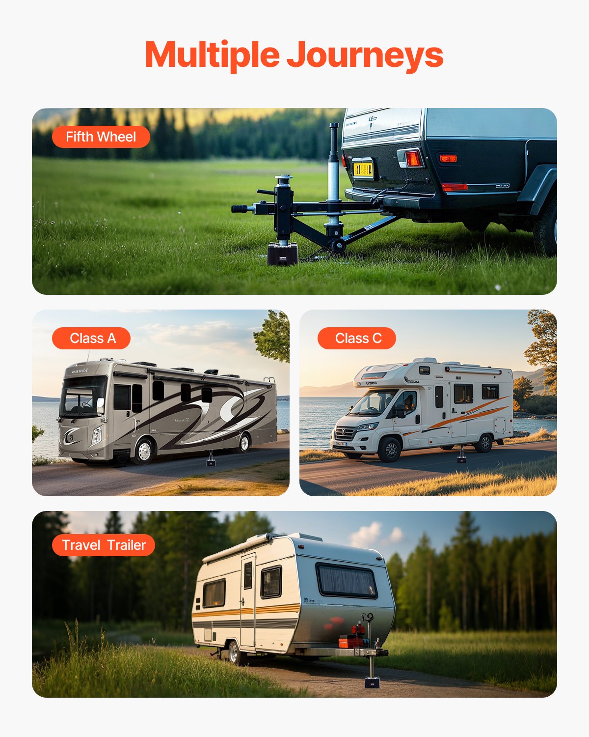 Domkraftsblock, 15 cm högt och kraftigt nivåblock för husbilar med 2700 kg kapacitet, domkraftsstöd för husbilar, motorcykelstöd, pall, husbilstillbehör för husvagnar, 5-hjuls husbilar med klass A/C