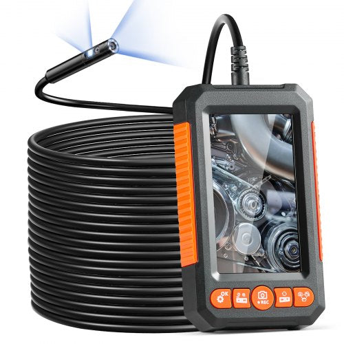 Endoscope Camera with Lights Dual Lens Borescope 1499.6 cm Cable 10.9 cm Screen