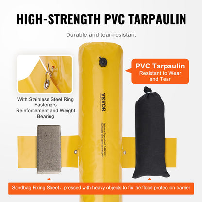 Flood Barriers, Sandbag Alternative Flood Bags 4 Pack, Flood Barrier for Home, Water Barriers for Flooding, Doorway, Driveway(122 × 25 × 17 cm)