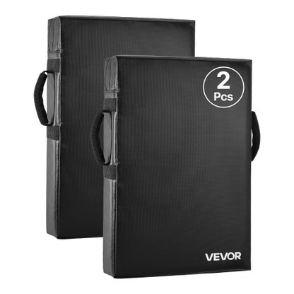 Football Blocking Dummy, 24x16 in Blocking Pads, Kick Shield Pad with Handles, High-Density Sponge Tackle Dummies, Heavy Duty Training Equipment for Basketball Hockey Lacrosse, Black, 2PCS