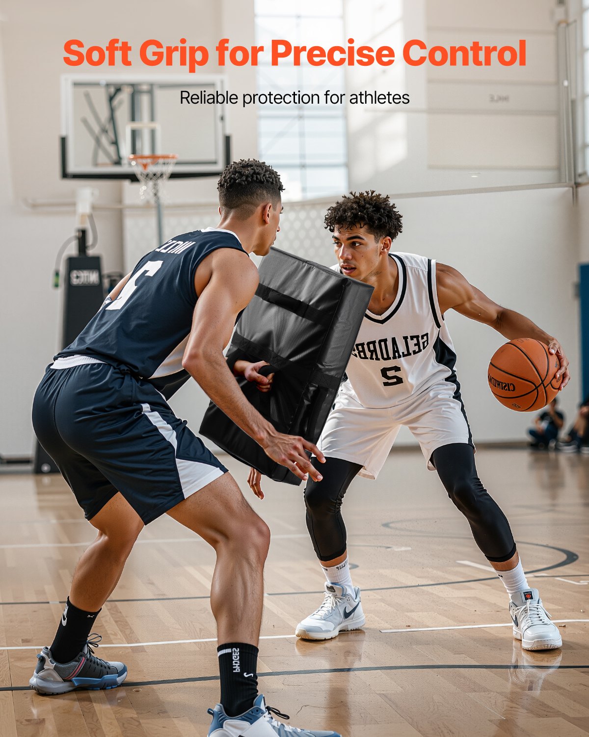 Football Blocking Dummy, 24x16 in Blocking Pads, Kick Shield Pad with Handles, High-Density Sponge Tackle Dummies, Heavy Duty Training Equipment for Basketball Hockey Lacrosse, Black, 2PCS