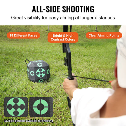 Archery Target, 15"x15" All-side Shotting Archery Arrow Target, Outdoor Portable Archery Target with Carry Handle, Easy Arrow Removal, Great Visibility, Lightweight, Easy to Transport, Black