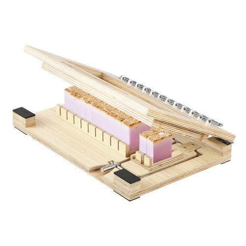 Soap Cutter, Cut 1-12 Bars, Precisely and Accurately Cut 1 Inch Bars, Wood Frame With Steel Wire, with Extra Wires, Multi Handmade Soap Wire Cutter for Candles, DIY Making Cutting Tool