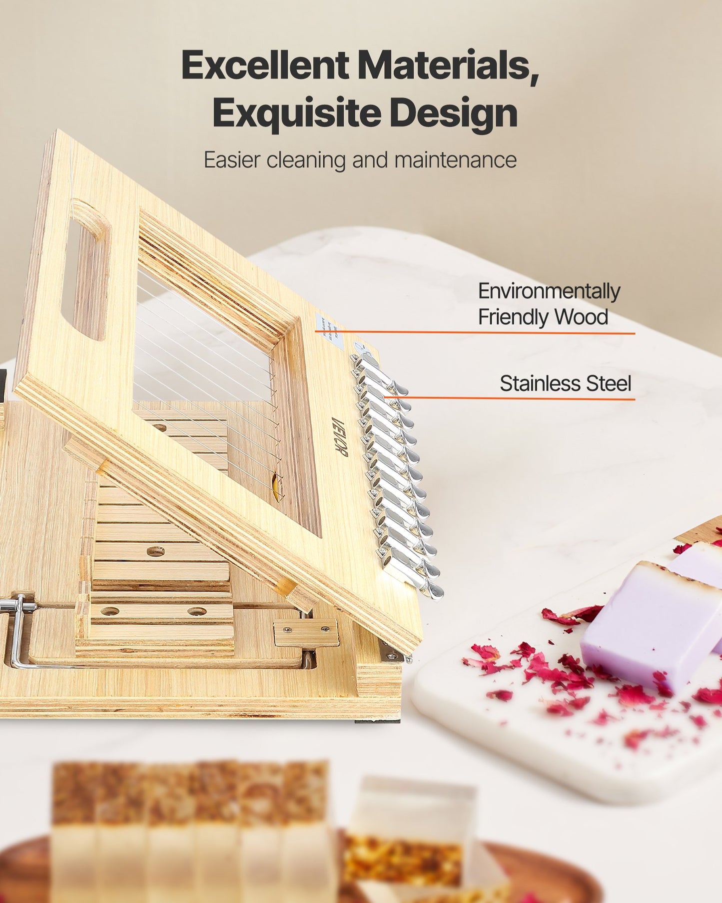 Soap Cutter, Cut 1-12 Bars, Precisely and Accurately Cut 1 Inch Bars, Wood Frame With Steel Wire, with Extra Wires, Multi Handmade Soap Wire Cutter for Candles, DIY Making Cutting Tool