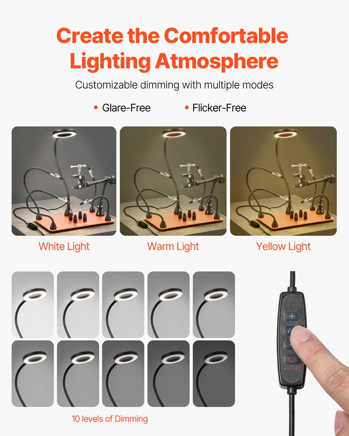 Magnetisk lödstation för hjälpande händer, lödverktyg för tredje hand med 3X LED-förstoringslampa, 4 kretskortshållare och 360 varmluftspistolhållare, kraftig basstation för elektronikreparation, hantverk och hobby