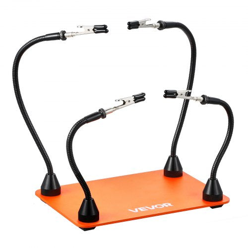 Magnetisk lödstation med hjälpande händer, 4 flexibla armar för tredje hand, med krokodilklämmor och halkfri stålbas, lödstation med hjälpande händer för elektronikreparation, hantverk, hobby, gör-det-själv