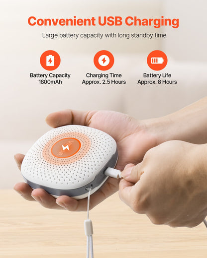 Sound Machine, 21 Soothing Sleep Sounds, 3-in-1 Portable and Hangable White Noise Sound Machine with Auto-Off Timer, Soft Ring Light and Memory Function, for Baby, Adults, Home, Office & Travel