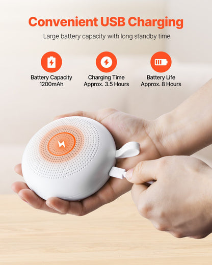 Sound Machine, 30 Soothing Sleep Sounds, 3-in-1 Portable and Hangable White Noise Sound Machine with Auto-Off Timer, Soft Ring Light and Memory Function, for Baby, Adults, Home, Office & Travel