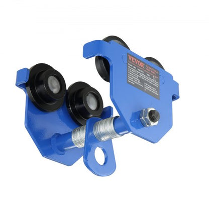 Manual Trolley, 1100 lbs/0.5 Ton Load Capacity Push Beam Trolley with Dual Wheels, Adjustable for I-Beam Flange Width 63.5-139.7 mm, Heavy Duty Alloy Steel Garage Hoist for Straight Curved I Beam