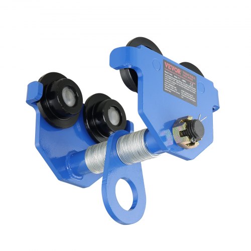 Manual Trolley, 4400 lbs/2 Ton Load Capacity, Push Beam Trolley with Dual Wheels, Adjustable for I-Beam Flange Width 63.5-177.8 mm, Heavy Duty Alloy Steel Garage Hoist for Straight Curved I Beam