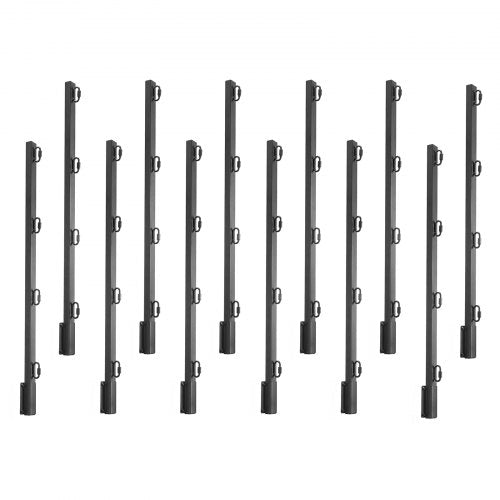 Förlängare för staketstolpe, 12-pack 815 mm taggtrådsarmar, robust stålhöjdförlängare för staket, platt- eller ytmonterade taggtrådsförlängningsarmar, skyddar avskildhet och förhindrar att husdjur hoppar av