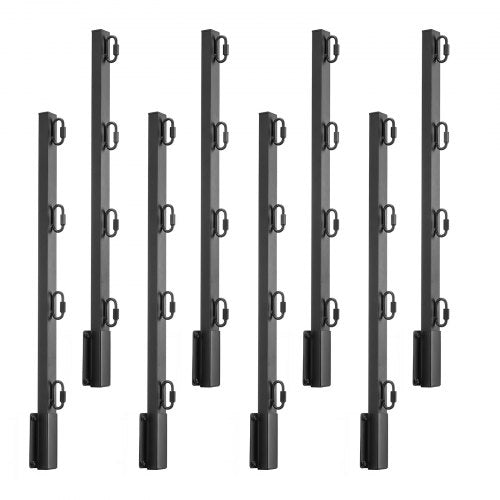 Fence Post Extender, 8 Packs 605 mm Barbed Wire Arm, Sturdy Steel Fence Height Extender, Flat or Surface Mounted Barbed Wire Extension Arms, Protect Privacy and Prevent Pets Jumping Off