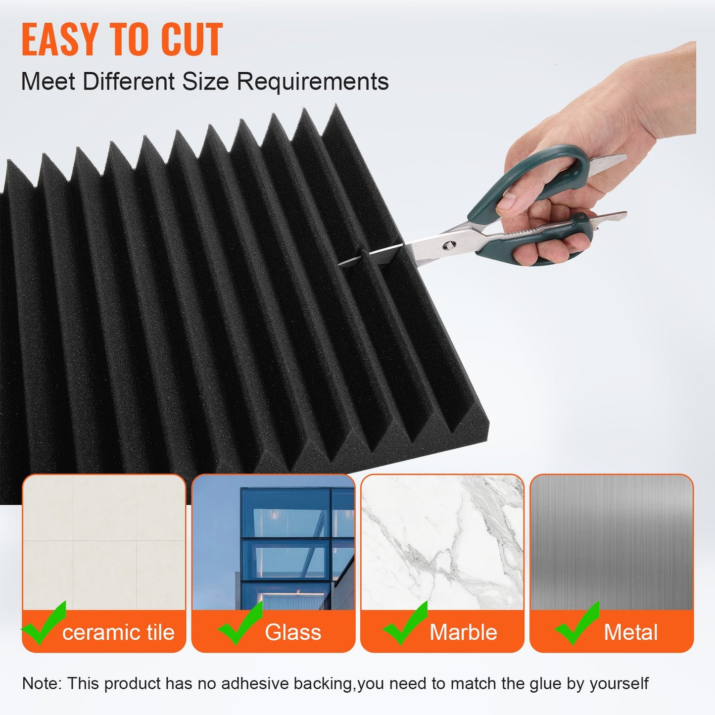 Akustiska skumpaneler, 50-pack 12 x 12 x 2 tum, ljudisolerade väggpaneler med hög densitet, brandsäkra akustiska paneler, ljuddämpande paneler för studioväggar och tak, svart