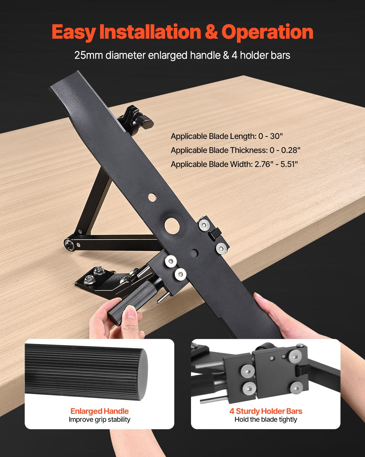 Gräsklipparknivslipare, 15° - 45° justerbart gräsklipparknivslipverktyg med 4 adapterstift, kullagerdesign och 25 mm förstorat handtag, kompatibel med de flesta vinkelslipar