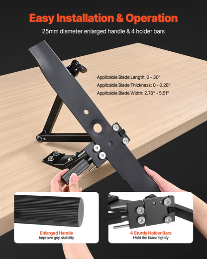 Gräsklipparknivslipare, 15° - 45° justerbart gräsklipparknivslipverktyg med 4 adapterstift, kullagerdesign och 25 mm förstorat handtag, kompatibel med de flesta vinkelslipar