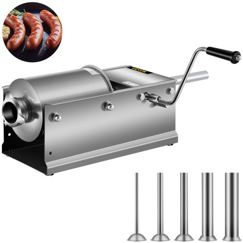 Horizontal Sausage Stuffer Manual Sausage Stuffing Machine 3L Stainless Steel
