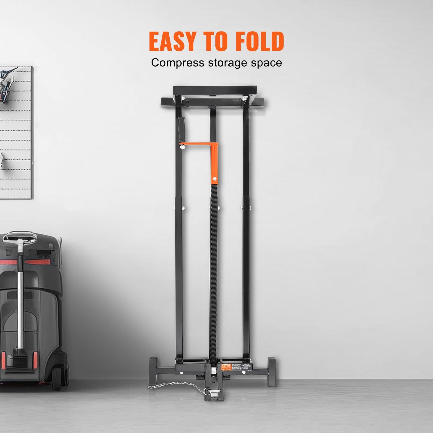 Ride on Lawn Mower Lift Jack, 880 Lbs Weight Capacity, Telescopic Maintenance Jack with Crank Handle & Power Tool Handle, Foldable Lawn Tractor Lifter for Lawn Mowers and Garden Tractors, Black