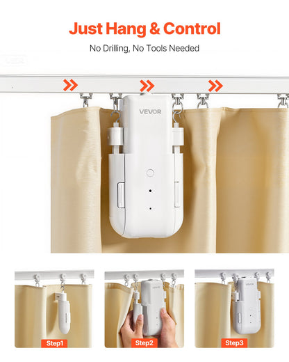 Automatisk gardinöppnare, app och fjärrkontroll, hubb ingår, elektrisk smart gardinöppnare kompatibel med Alexa och Google Home, tidsinställd öppning och stängning, för U-formade/I-formade skenor