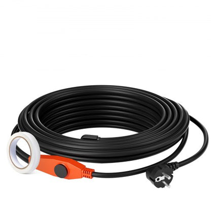 Rörvärmekabel, 9m 23W/m värmetejp för rör med inbyggd termostat, vattenrörsvärmekabel skyddar PVC-slang, metall- och plaströr från frysning