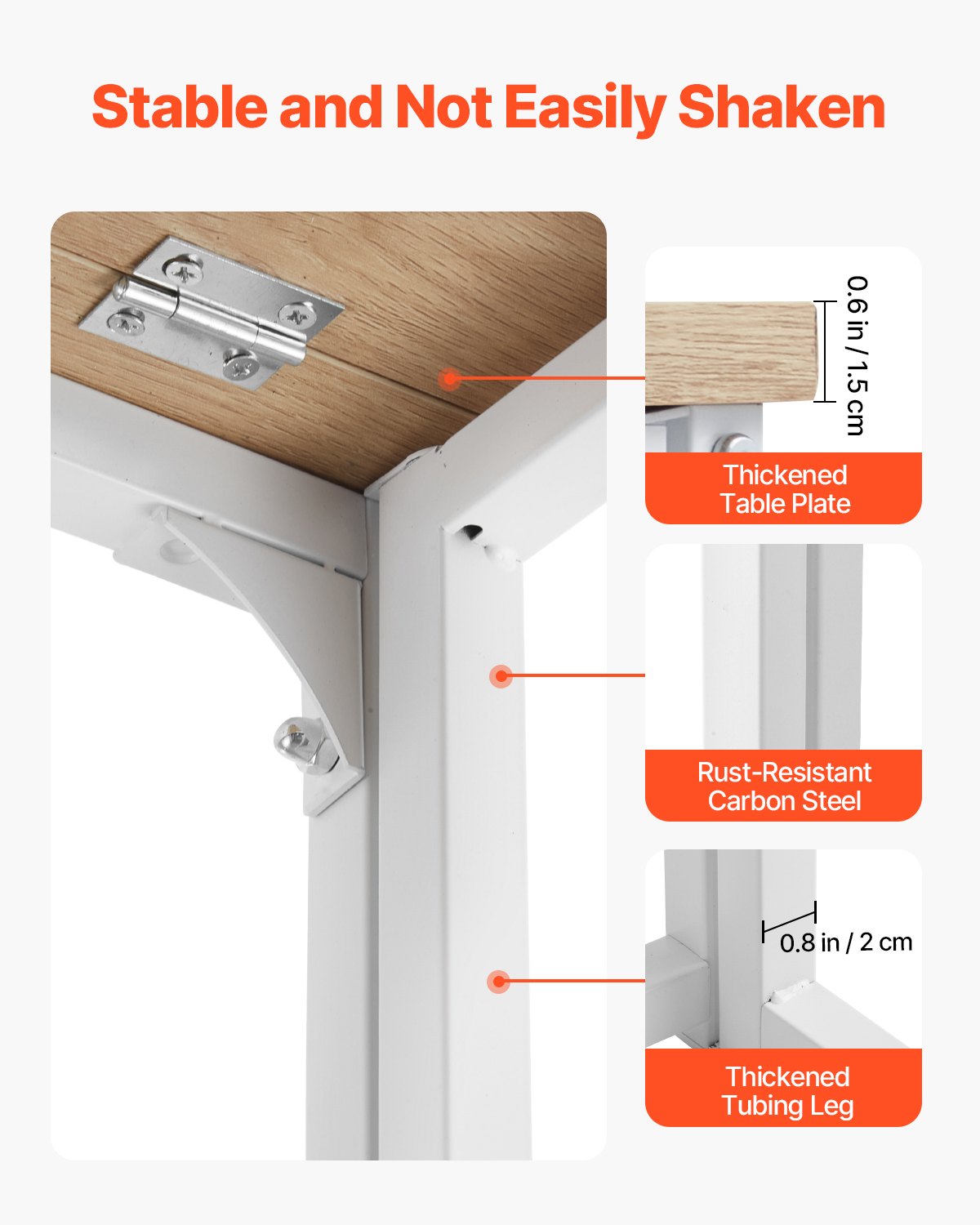 Hopfällbart skrivbord, 80 cm litet hopfällbart bord för små utrymmen, platsbesparande datorbord, robust spånskiva med förvaringskrokar, skrivstation för hemmakontor, enkel montering, ek