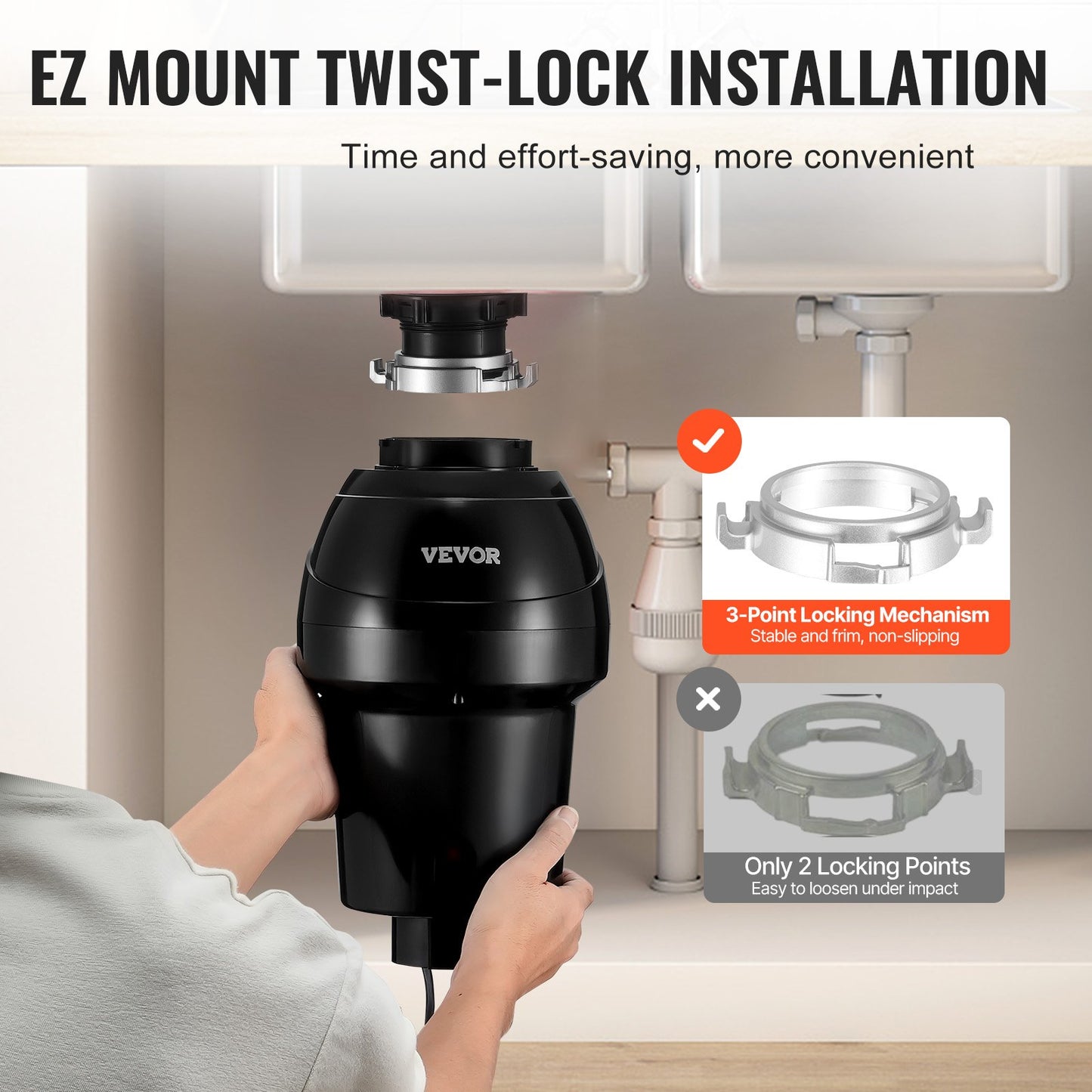 Avfallskvarn 1 hk kontinuerlig matavfallskvarn 3960 varv/min EZ Connect