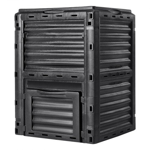 Kompostbehållare för trädgården, 80 gallon, BPA-fri kompost, stor kapacitet för utomhuskompostering med topplock och bottendörr, enkel montering, lätt, snabb skapande av bördig jord