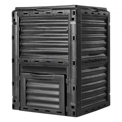 Garden Compost Bin 80 Gal, BPA Free Composter, Large Capacity Outdoor Composting Bin with Top Lid and Bottom Door, Easy Assembling, Lightweight, Fast Creation of Fertile Soil