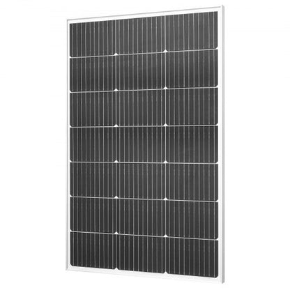 100W Monocrystalline Solar Panel, 23% High-Efficiency Mono PV Module with Stable MC4 Output & Aluminum Frame, IP65 Waterproof Solar Panel for Car Boat RV Flat Rooftop Off-Grid Applications