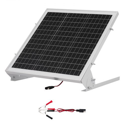 20W 12V solcellsbatteri underhållsladdare, mono solpanel batteriladdare med inbyggd MPPT-kontroller och justerbart monteringsfäste, IP65 vattentät för bil båt husvagn hustak