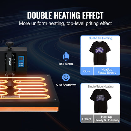 Heat Press Machine 16 x 24 in/40.6 x 61 cm Sublimation Printer Transfer for DIY T-shirt